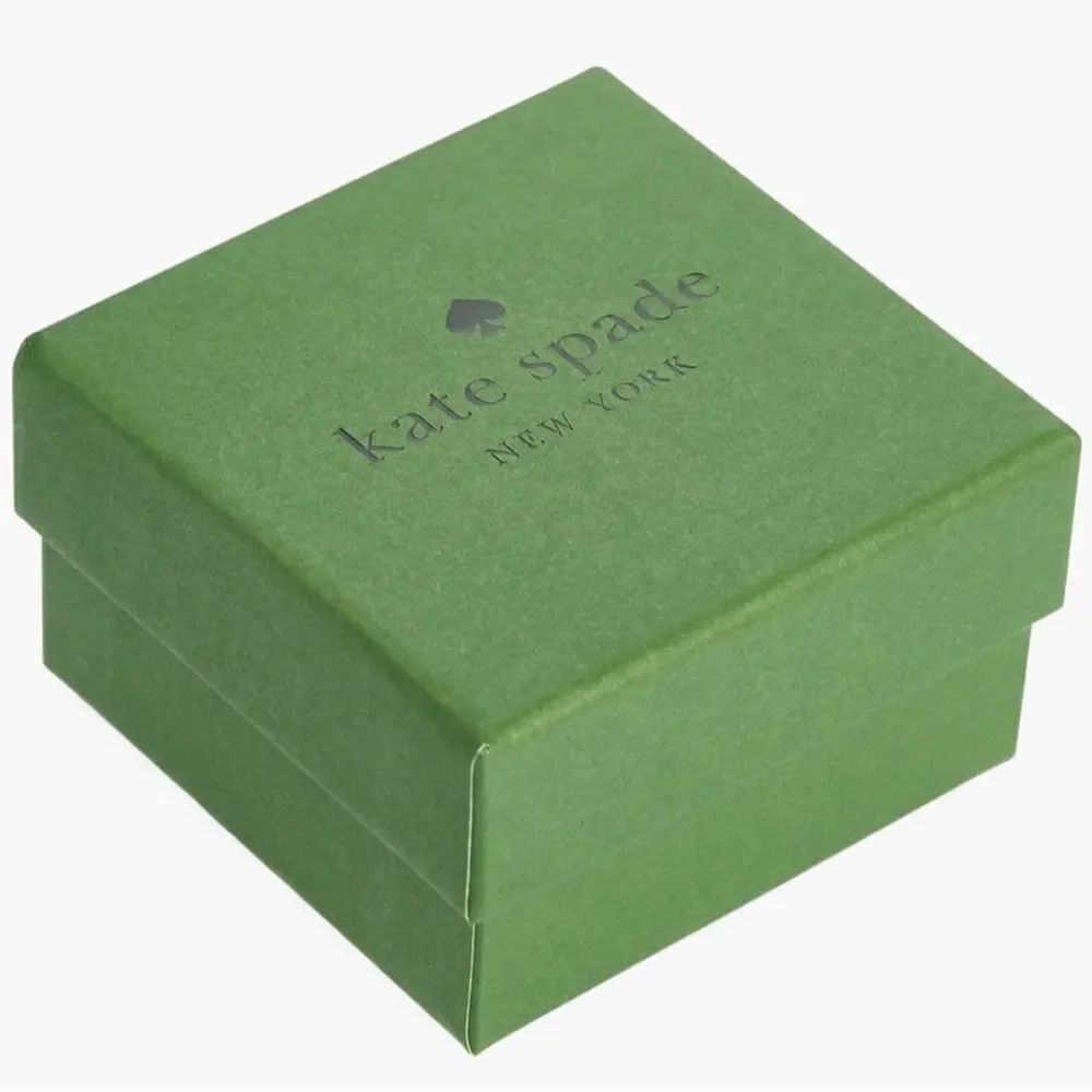 kate spade Boxed Black Brass Tone Round Cubic Zirconia Stud Earrings - Picture 3 of 10